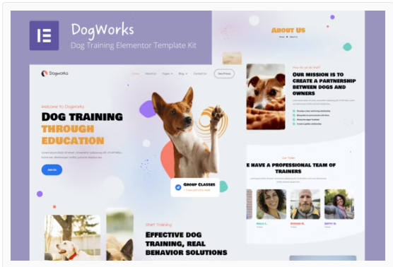 DogWorks  Dog Training Elementor Template Kit