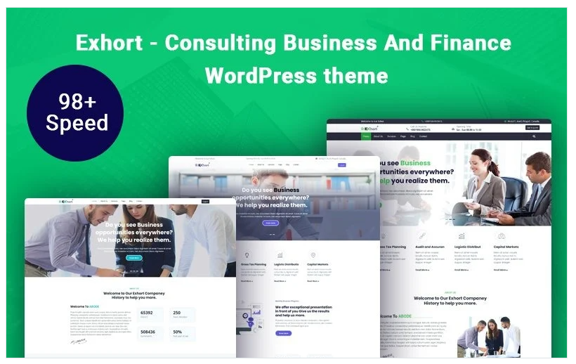 Exhort  Consulting Business And Finance WordPress Theme