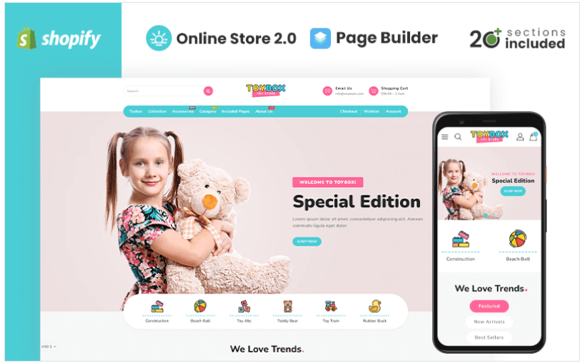 Toybox Clothing & Toys Store Shopify Theme