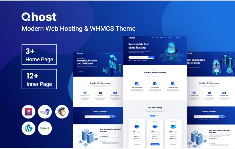 Qhost  Modern Web Hosting & WHMCS WordPress Theme