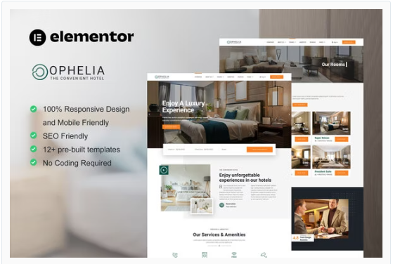 Ophelia – Hotel & Resort Elementor Template Kit download