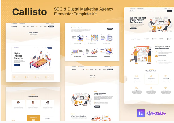 Callisto  SEO & Digital Marketing Agency Elementor Template Kit