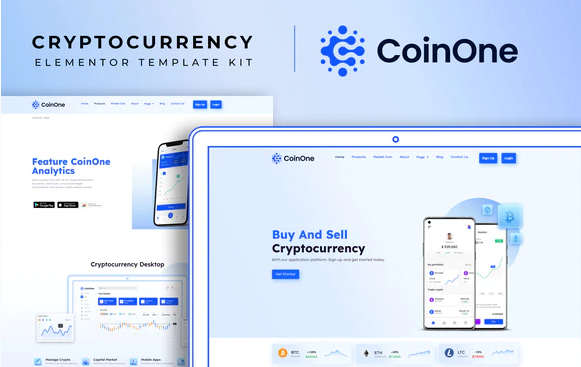 CoinOne – Cryptocurrency Elementor Template Kit download