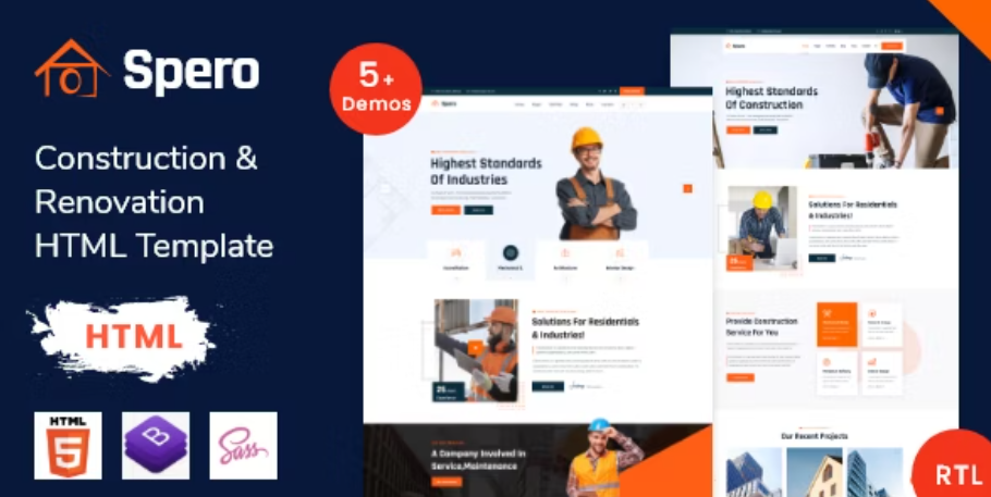 Spero  Construction Industry Bootstrap Template