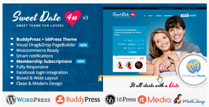 Sweet Date  More than a WordPress Dating Theme 3.7.3